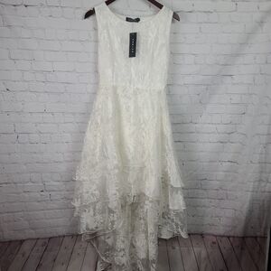 CHOIES High-Low layer Dress White Sz Juniors L